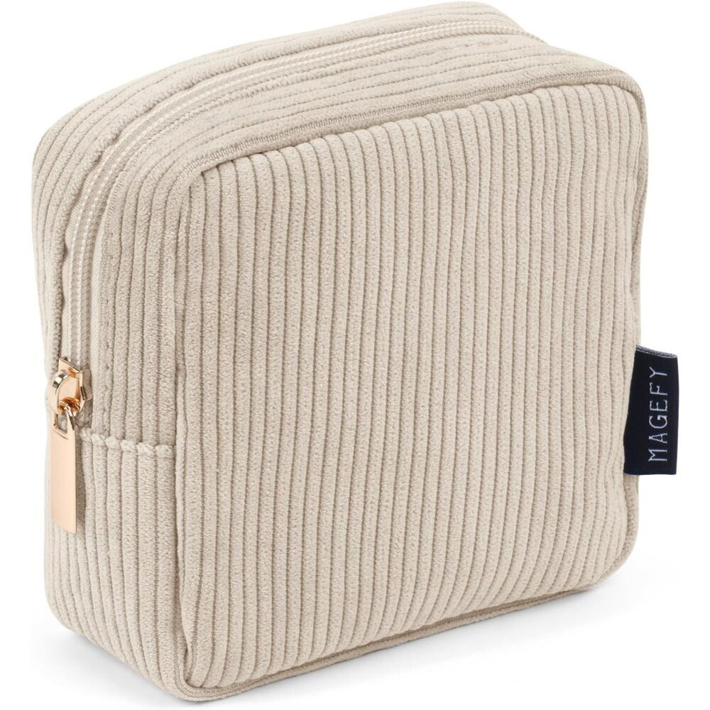 Small Makeup Bag for Purse Mini Cosmetics Bag Corduroy Cute Cosmetic Pouch for W